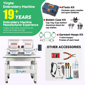 เครื่องปักคอมพิวเตอร์แบบสองหัว 15 เข็ม 1000 รอบต่อนาที รุ่น -1502 สำหรับปักหมวกและงานปักแบบเรียบ สำหรับเสื้อผ้า หมวก และเสื้อยืด - Product Image 4