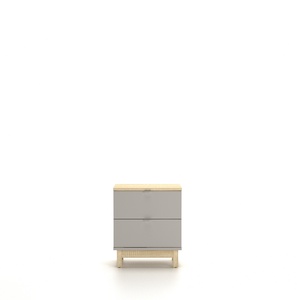 Table de chevet moderne en chêne Sonoma argenté avec rangement pour chambre à coucher - Product Image 2
