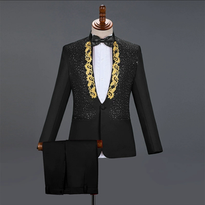 <strong>Men's</strong> Stand-up Collar Sequined <strong>Clothing</strong>, <strong>Men's</strong> Formal Dress Suit, <strong>Men's</strong> Suit Set - Product Image 2