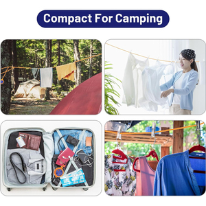 Cordon de corde à <span class=keywords><strong>linge</strong></span> de Camping Portable 10M ligne de vêtements de voyage rétractable corde de séchage de blanchisserie pour le Camping - Product Image 6