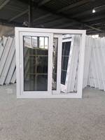 Fenêtre coulissante à double vitrage en PVC UPVC à 3 rails avec grille et moustiquaire pour balcon