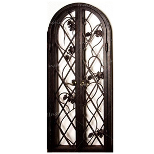 Instime <span class=keywords><strong>Alucasa</strong></span> Balcón Puerta de hierro Diseño Puertas de entrada principal Diseño de parrilla Puerta doble de hierro forjado - Product Image 3