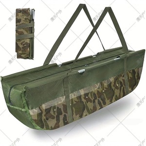 Sac de pesée pliable personnalisé pour la pêche, vert militaire, en polyester léger et durable, équipement de pêche en eau douce - Product Image 2