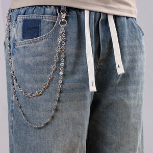 Double Layer Spider <b>Cross</b> <b>Chain</b> Pants <b>Chain</b> Tibetan Silver Waist <b>Chain</b> Hip Hop Casual Denim Accessory - Product Image 1