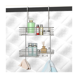 Stainless Steel Anti-Swing Hanging <strong>Shower</strong> <strong>Caddy</strong> <strong>Over</strong> <strong>the</strong> <strong>Door</strong> Bathroom <strong>Shower</strong> <strong>Caddy</strong> Shelf Storage No Drill Easy Installation - Product Image 1