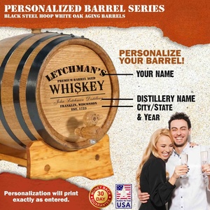 Barril de Roble Personalizado de 1 Litro con Soporte, Tapón y Grifo para Añejar Cócteles, Bourbon, Ron, Tequila, Cerveza, Miel, Vino y Más - Product Image 2