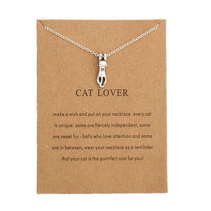 Kalung Rantai Pendek Liontin Kucing Lucu, Perhiasan Modis Kalung & Liontin Kucing Lucu untuk Wanita, Hadiah untuk Wanita