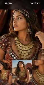 Gold Plated <b>Statement</b> <b>Necklace</b> Womens Bohemia Style Zinc Alloy Coin Chain Party Jewelry - Product Image 3