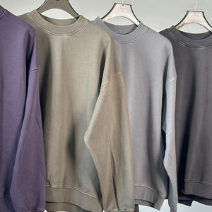 Diseñador personalizado hombres peso pesado 420 Gsm hombro caído 100% algodón francés Terry cuello redondo lavado sudaderas para hombres mujeres - Product Image 2