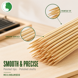 ไม้เสียบบาร์บีคิวขนาด 12 <span class=keywords><strong>นิ้ว</strong></span> คุณภาพสูง ทนทาน ทำจากไม้ไผ่ธรรมชาติ สำหรับย่างเนื้อและไส้กรอก - Product Image 3