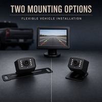 Moniteur sans fil 4,3 pouces 1080P HD à écran partagé, système de vision nocturne pour plaque d'immatriculation, kit de stationnement, caméra de recul pour voiture