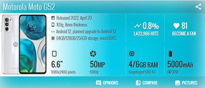 Smartphone Android Moto <span class=keywords><strong>G52</strong></span> Octa Core LTE 6,6 pouces OLED 90Hz avec triple appareil photo 50MP, haut-parleurs stéréo, 100% de santé de la batterie, version espagnole, direct usine - Product Image 6