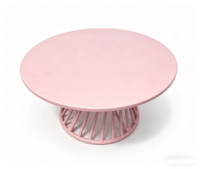 Table ronde en rotin colorée faite à la main de haute qualité pour enfants, table C rose écologique pour événements et fêtes
