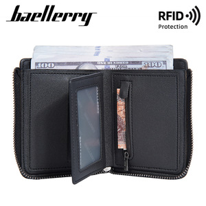 กระเป๋าสตางค์ผู้ชาย Baellerry แบบมีซิปใส่บัตรหลายใบ ป้องกัน RFID ช่องใส่เหรียญ ใช้ได้ทุกวัน - Product Image 3
