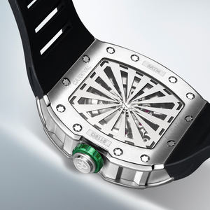 Montre mécanique de luxe CARNIVAL Tonneau avec bracelet en caoutchouc et cadran à aiguilles pour homme 42x49mm en acier inoxydable, style professionnel et tendance - Product Image 4