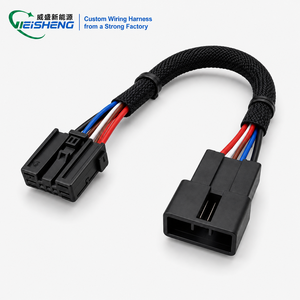 Harnais de connecteurs automobiles 4 broches mâle-femelle avec gaine tressée en tissu pour câblage audio et éclairage automobile - Product Image 1