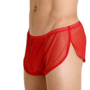Ropa interior sexy para hombre, calzoncillos triangulares de malla transpirable de cintura baja en color blanco para hombre - Product Image 4