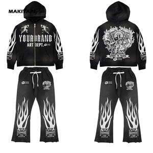 Sudadera con Capucha de Estilo Vintage para Invierno 2024, 500g, de Alta Calidad, Lavada al Ácido, con Logotipo Personalizado Estampado, Sudadera con Estampado Puff, 100% Algodón - Product Image 1