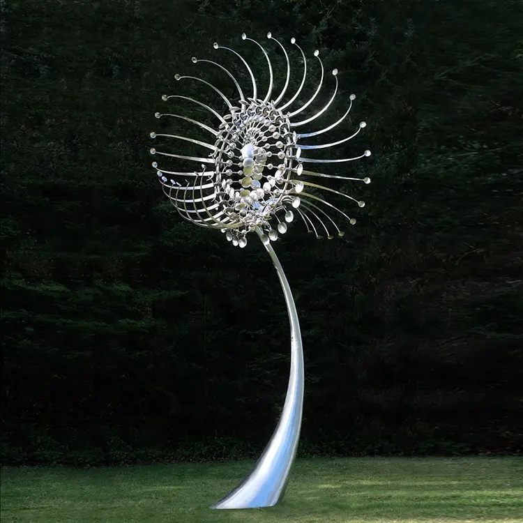 Grote Abstracte Rvs Kinetische Sculptuur Metalen Wind Spinner Kinetische Onderdelen Sculptuur