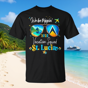 T-shirt assorti pour les vacances à Sainte-Lucie 2025 – Idéal pour les voyages en famille et entre amis, les croisières - Product Image 3