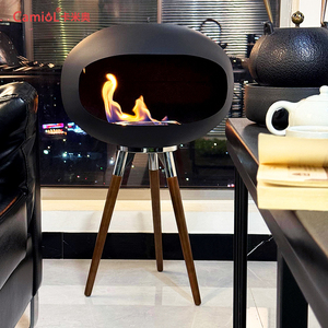 Soporte Moderno para <span class=keywords><strong>Chimenea</strong></span> de Hormigón para Interiores con Base Alta, con Combustible de Bioetanol, Portátil para Uso en Interiores y Exteriores - Product Image 2