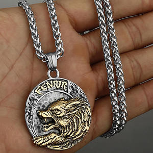 Nouveau Collier Pendentif Disque Gravé Horoscope Géométrique Tendance 2023 avec Chaîne à Maillons Personnalisé en Acier Inoxydable pour Homme Signe Astrologique - Product Image 4