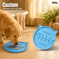 BPlus Grosir Alas Silikon untuk Anjing Model Bunga, Slow Feeder dengan Suction Cup, Warna dan Logo Dapat Disesuaikan, Pabrik Kemasan Cina