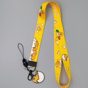 Lanière personnalisée en polyester écologique et durable, motif personnages de dessins animés mignons, avec sangle large tissée <span class=keywords><strong>plate</strong></span>, porte-cartes et porte-badge <span class=keywords><strong>pour</strong></span> téléphone portable - Product Image 3