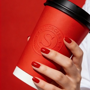 Vaso de papel personalizado de pared simple de 6oz 8oz con tapas para envasado de bebidas ecológicas - Product Image 1