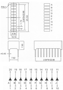 Goede Kwaliteit Gemeenschappelijke Kathode 10 Segment <span class=keywords><strong>Led</strong></span> Bar Grafiek Display - Product Image 4