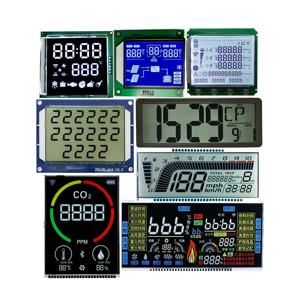 Display lcd personalizzato Tn Htn Stn Fstn Va carattere Lcd Cog Dot 128*64 14 segmenti monocromatico colore grafico Display digitale a 7 segmenti