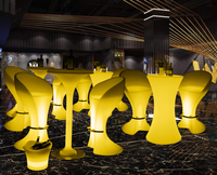 Table de bar portable lumineuse, meubles LED imperméables pour boîte de nuit, table haute de cocktail illuminée, meubles LED pour club, vente en gros