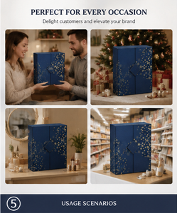 Blue Beauty Advent Calendar <b>Box</b> with 25 Drawers Customizable Gift <b>Packaging</b> for Skincare Cosmetics Fragrance and <b>Small</b> Gifts - Product Image 2