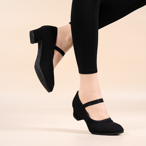 <span class=keywords><strong>Zapatos</strong></span> de baile de entrenamiento clásico para mujer, correa de suela blanda, <span class=keywords><strong>zapatos</strong></span> de tacón de 3,5 cm para profesores, <span class=keywords><strong>zapatos</strong></span> de baile elásticos de Ballet - Product Image 1