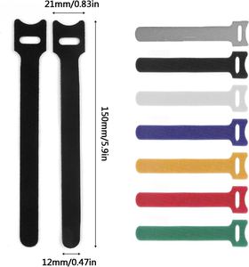 En stock Serre-câbles auto-agrippants 12 mm en forme de tête de chat, colorés, pour gestion de câbles de stockage de données - Product Image 3