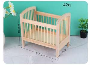 Modèle de berceau miniature <span class=keywords><strong>en</strong></span> <span class=keywords><strong>bois</strong></span> pour <span class=keywords><strong>maison</strong></span> de poupée 1:12, accessoires de meubles pour la décoration de la <span class=keywords><strong>maison</strong></span> de poupée, jouets de jeu d'imitation pour enfants, cadeaux - Product Image 6