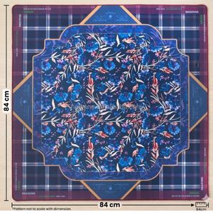 Tapis de table de mahjong de luxe style floral HaloOne 33x33, surface en caoutchouc imperméable et silencieuse, thème violet pour soirées de jeu et décoration intérieure - Product Image 6
