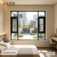 JOUGE Fenêtre extérieure en aluminium de sécurité 120 avec moustiquaire intégrée et double protection d'angle, mur de 1,8 mm pour site résidentiel