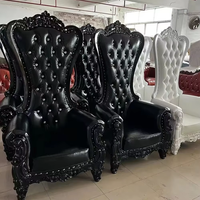 Nouvelles chaises de trône royales noires pour mariage, Bjflamingo, chaise de trône royale de luxe en bois pour mariage