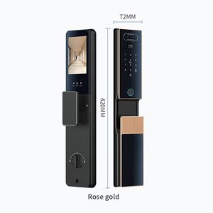 Serrure de porte intelligente ZJV80 V80 avec empreinte digitale, mot de passe, carte-clé et contrôle via l'application <span class=keywords><strong>Tuya</strong></span>, WiFi, Zigbee, étanche - Product Image 2