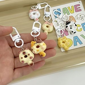 Portachiavi all'ingrosso a forma di mini gatto, in plastica resistente, simpatico cartone animato, con moschettone, ornamento per telefono, ciondolo a forma di gatto - Product Image 4