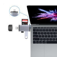 Pembaca Kartu Multifungsi 3 in 1 USB Type C Micro OTG Instalasi Eksternal untuk Kartu SD TF