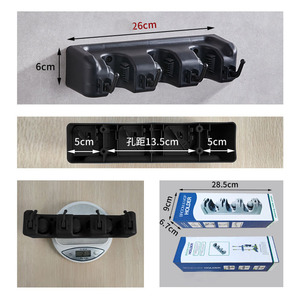 Porta scopa, appendiabiti Mop, porta attrezzi da giardino a parete con slot e ganci per lavanderia, <span class=keywords><strong>armadio</strong></span>, tettoia, Garage - Product Image 4