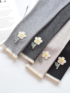 Leggings pour filles, printemps automne, fin, pur coton, pantalon pour bébé, <span class=keywords><strong>enfant</strong></span>, tout-aller, style coréen, style occidental, imprimé, <span class=keywords><strong>blanc</strong></span> enduit - Product Image 4