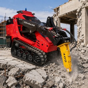 מיני מעמיס זחלי דיזל COUGARS CG827 25HP קובוטה D1105 עם מברשת זוויתית לטאטוא עירוני, בעל תקן CE ו-EPA - Product Image 5