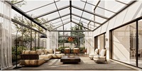 Serre de jardin moderne de style européen, pièce de jardin fermée, isolée, en aluminium et verre, personnalisable, installation facile, insonorisée