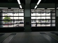 Porte de garage coulissante automatique en verre PC transparent, moderne, étanche, finition rideau roulant, porte intérieure pour villa