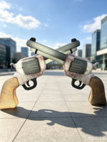 Modèle gonflable géant de revolver croisé, imprimé UV, étanche, pour publicité de fête sur le thème western