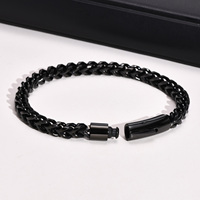 Bracelet chaîne Franco en acier inoxydable géométrique personnalisé plaqué or 18 carats vintage, bijoux gravables faits à la main Hip Hop Punk