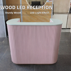 Mostrador de Recepción Comercial de Madera Resistente con Luz LED y Diseño Europeo para Edificio de Oficinas, Centro Comercial, Clínica de Belleza, Hotel - Product Image 2